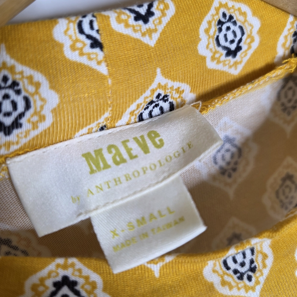 Anthropologie Maeve Palais Swing dress in Yellow/gold Soft and stretchy Size XS - Picture 5 of 16